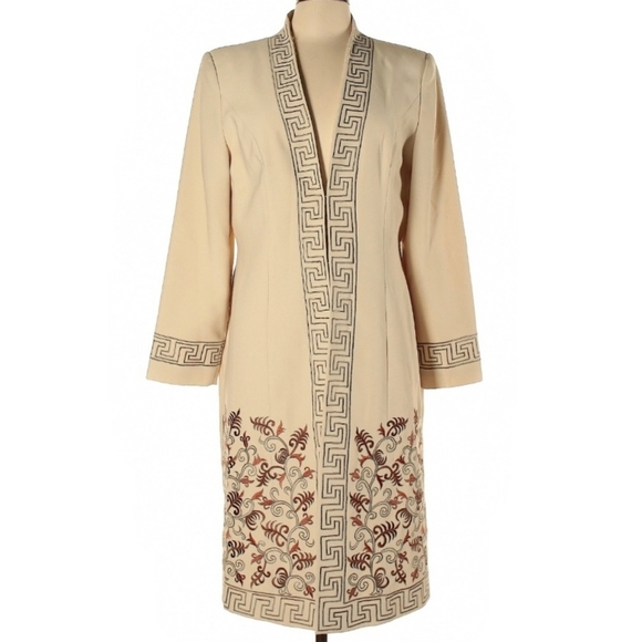 Vtg DONNA VINCI Embroidered Jacket Couture Embellished Coat - Picture 1 of 6